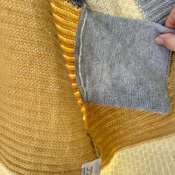 Woven Heart Color Blocked Oversized Cardigan Sweater - Picture 3 of 8